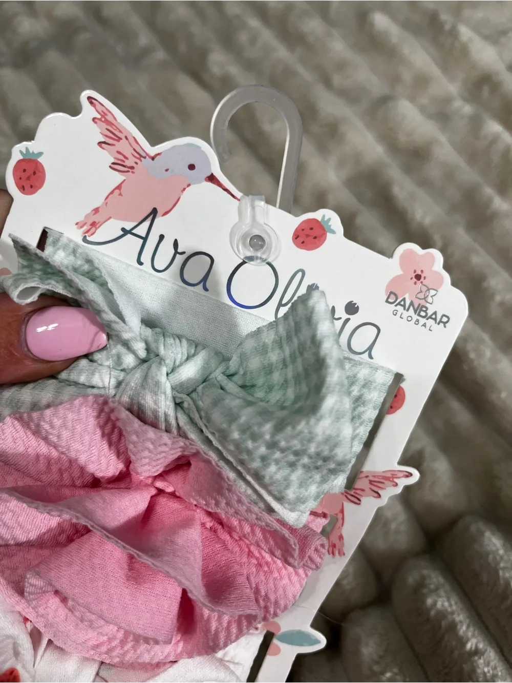 Ava Olivia Kids Pink & Mint Bow Hair Clips by